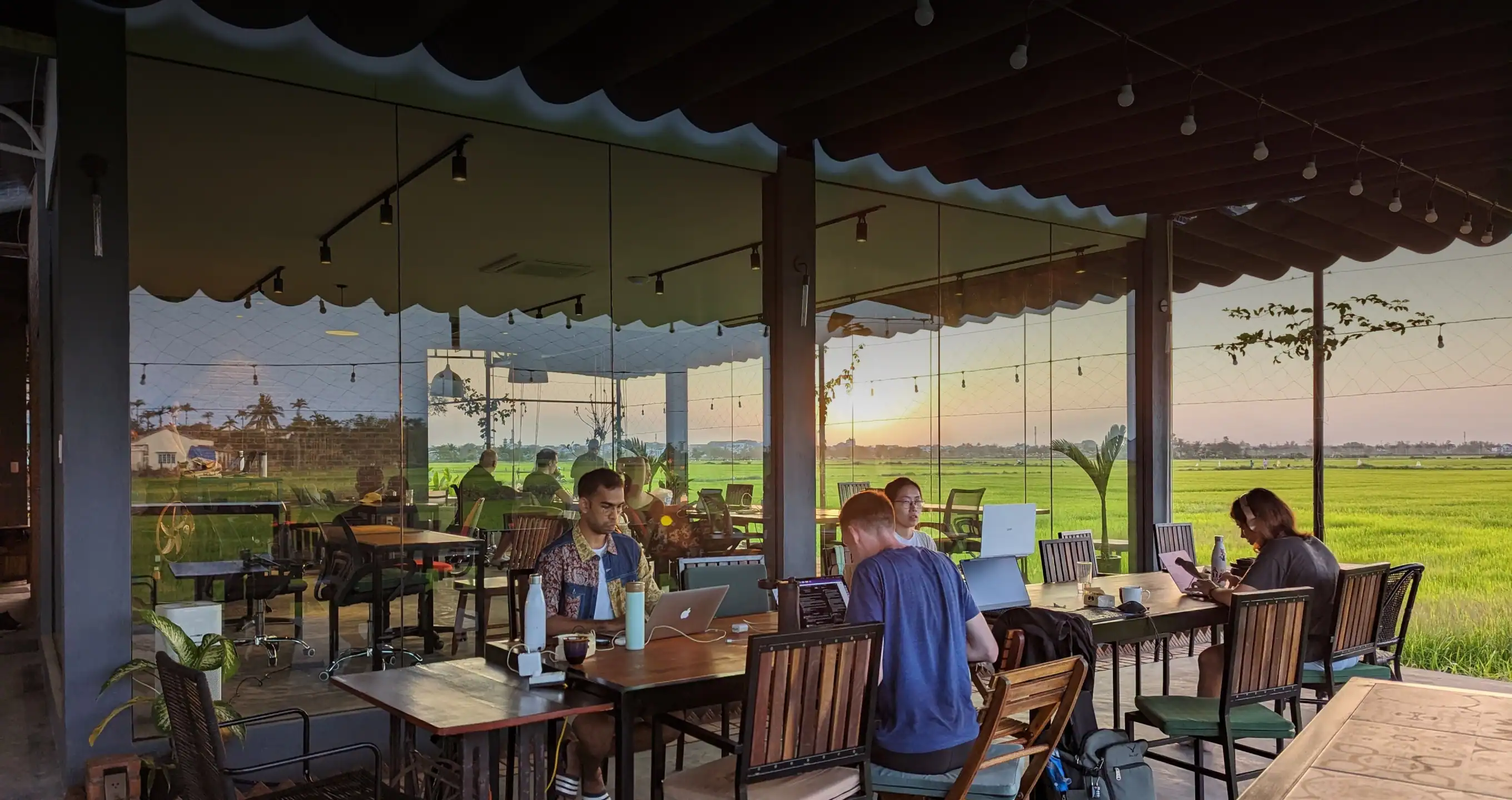 Hub Hoi An coworking view at sunset